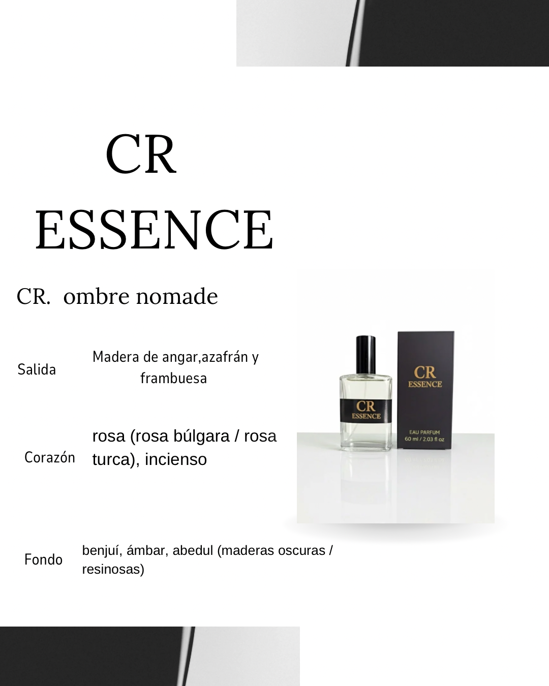 Perfume para hombre CR ESSENCE ombre nomade alta fijación 60 ml