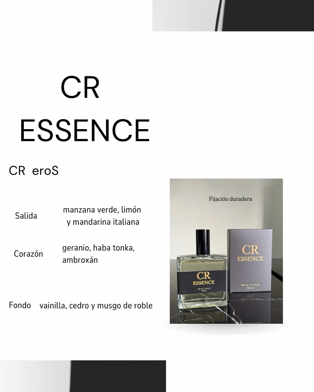 Perfume para hombre CR ESSENCE eros alta fijación