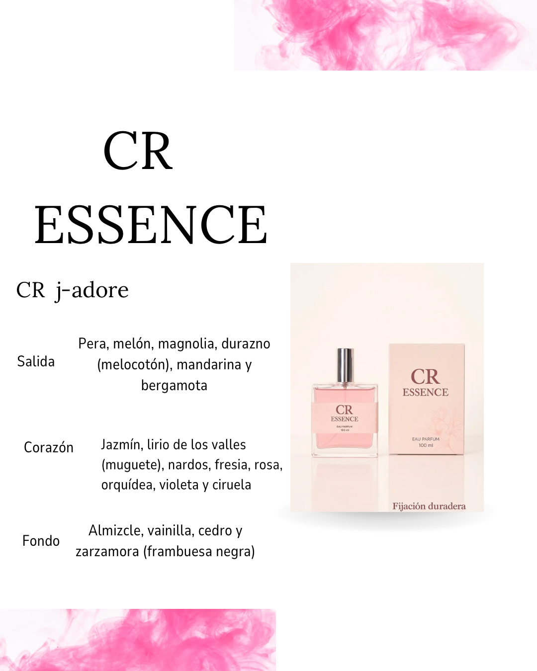 Perfume para mujer CR ESSENCE j-adore alta fijación