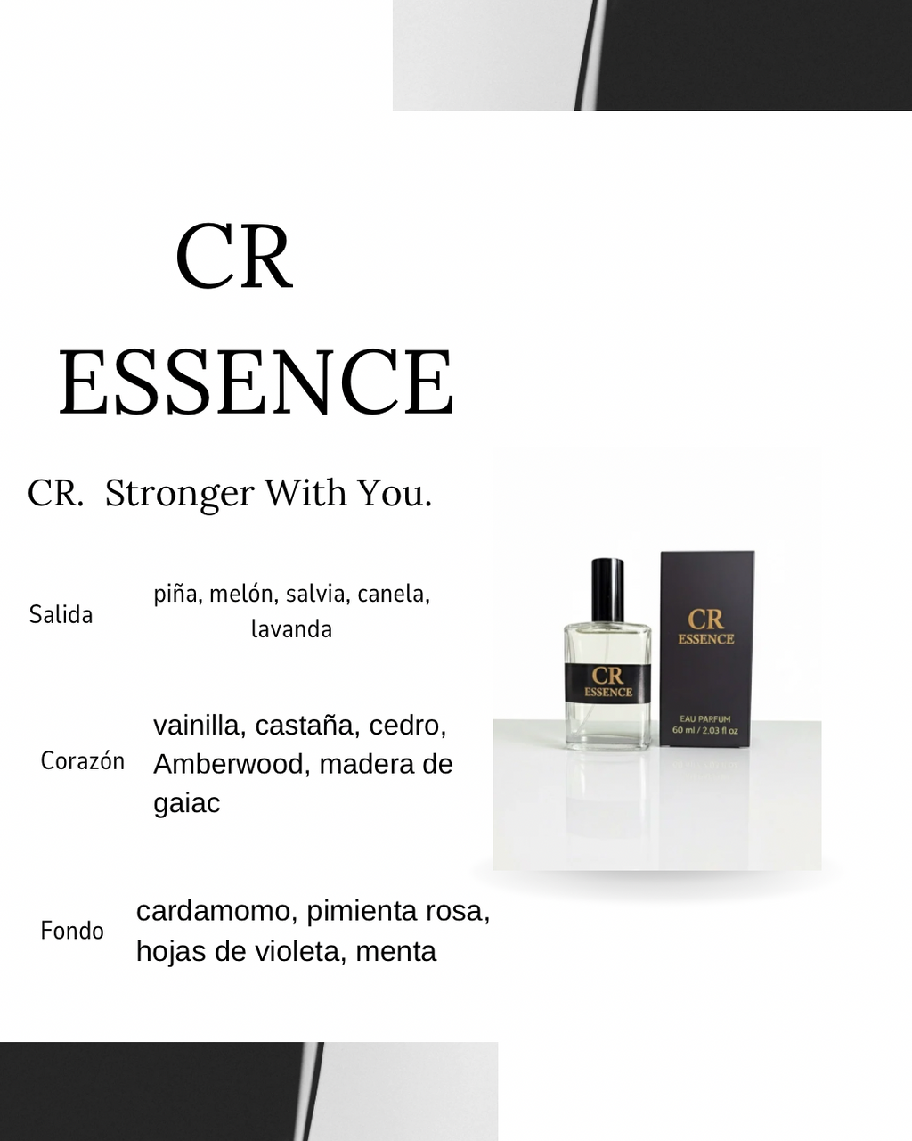Perfume para hombre CR ESSENCE stronger with you alta fijación 60 ml