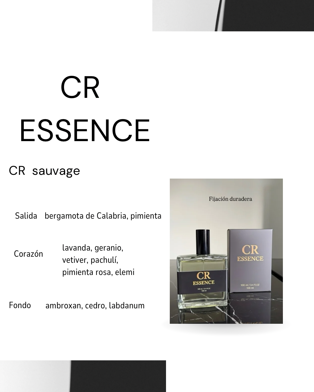 Perfume para hombre CR ESSENCE sauvage alta fijación