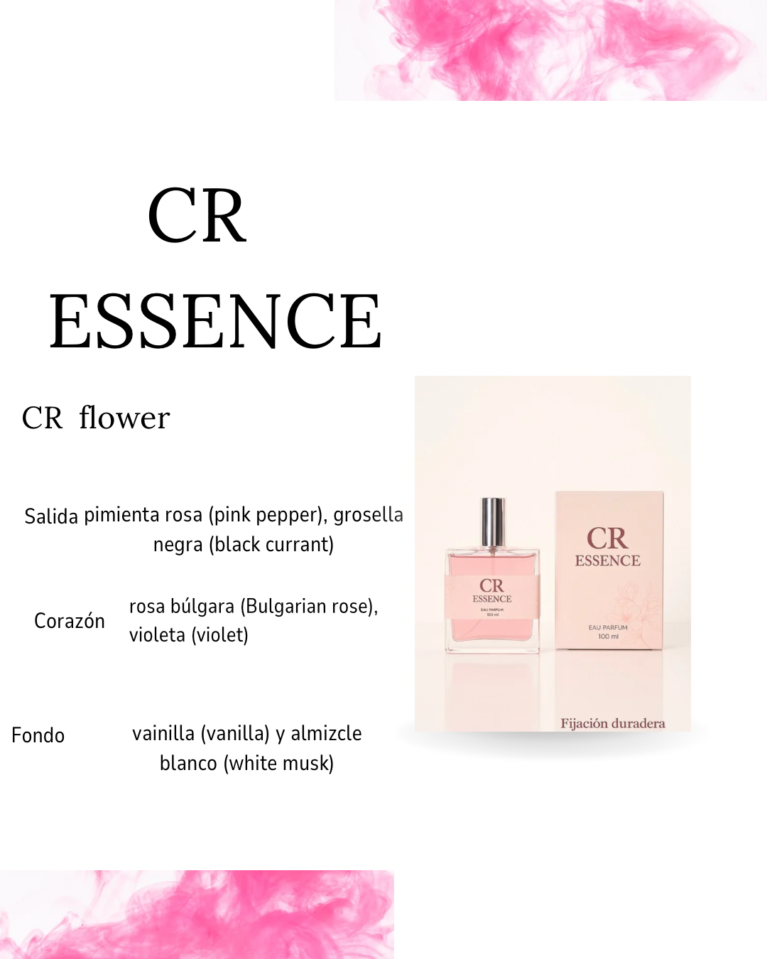 Perfume para mujer CR ESSENCE flower alta fijación