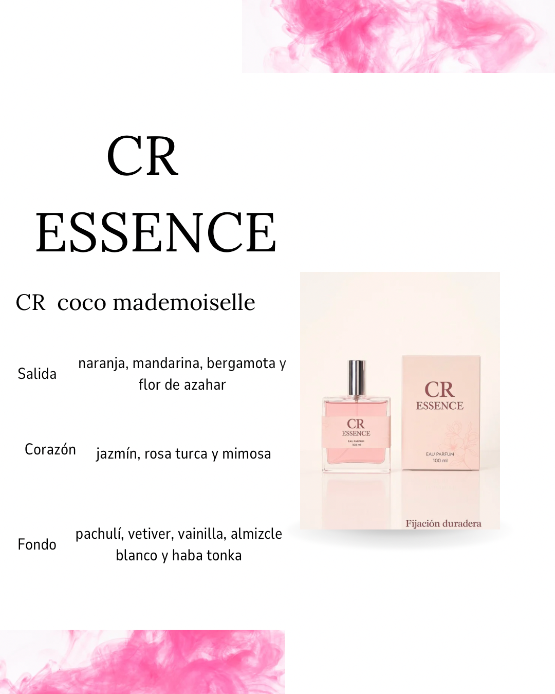 Perfume para mujer CR ESSENCE coco mademoiselle alta fijación