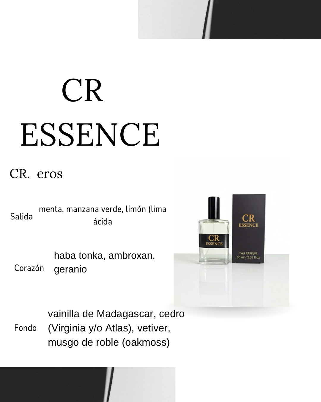 Perfume para hombre CR ESSENCE EROS alta fijación 60ml