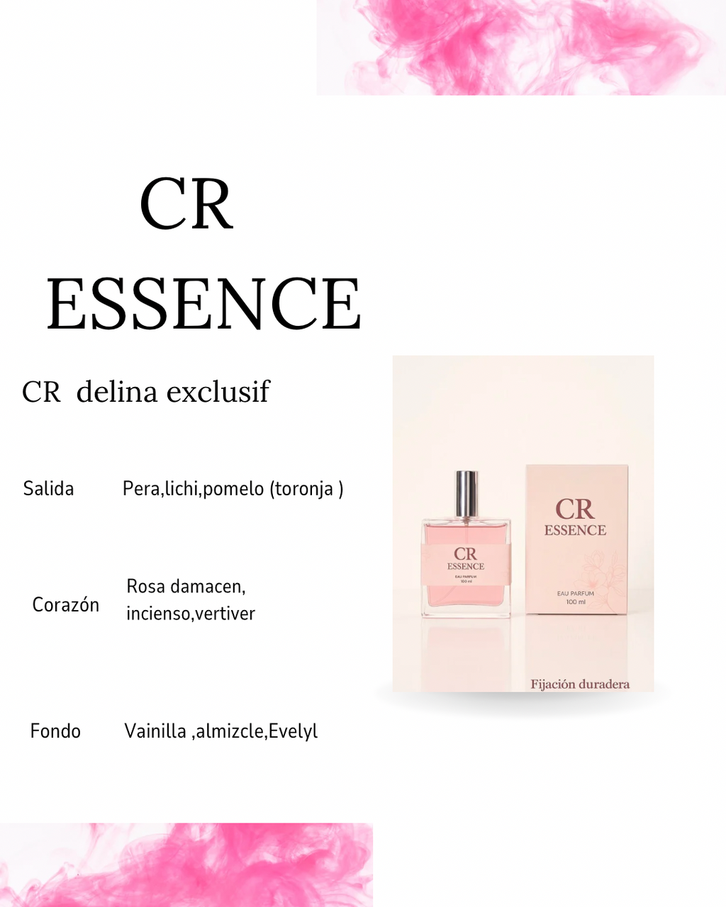 Perfume para mujer CR ESSENCE Delina exclusif alta fijación